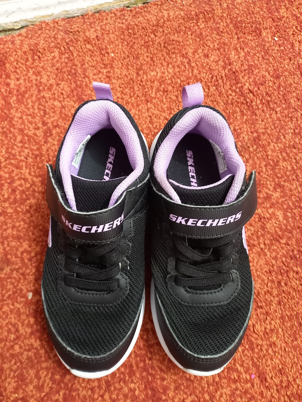 Skechers Kids Black and Lavender Athletic Sneakers